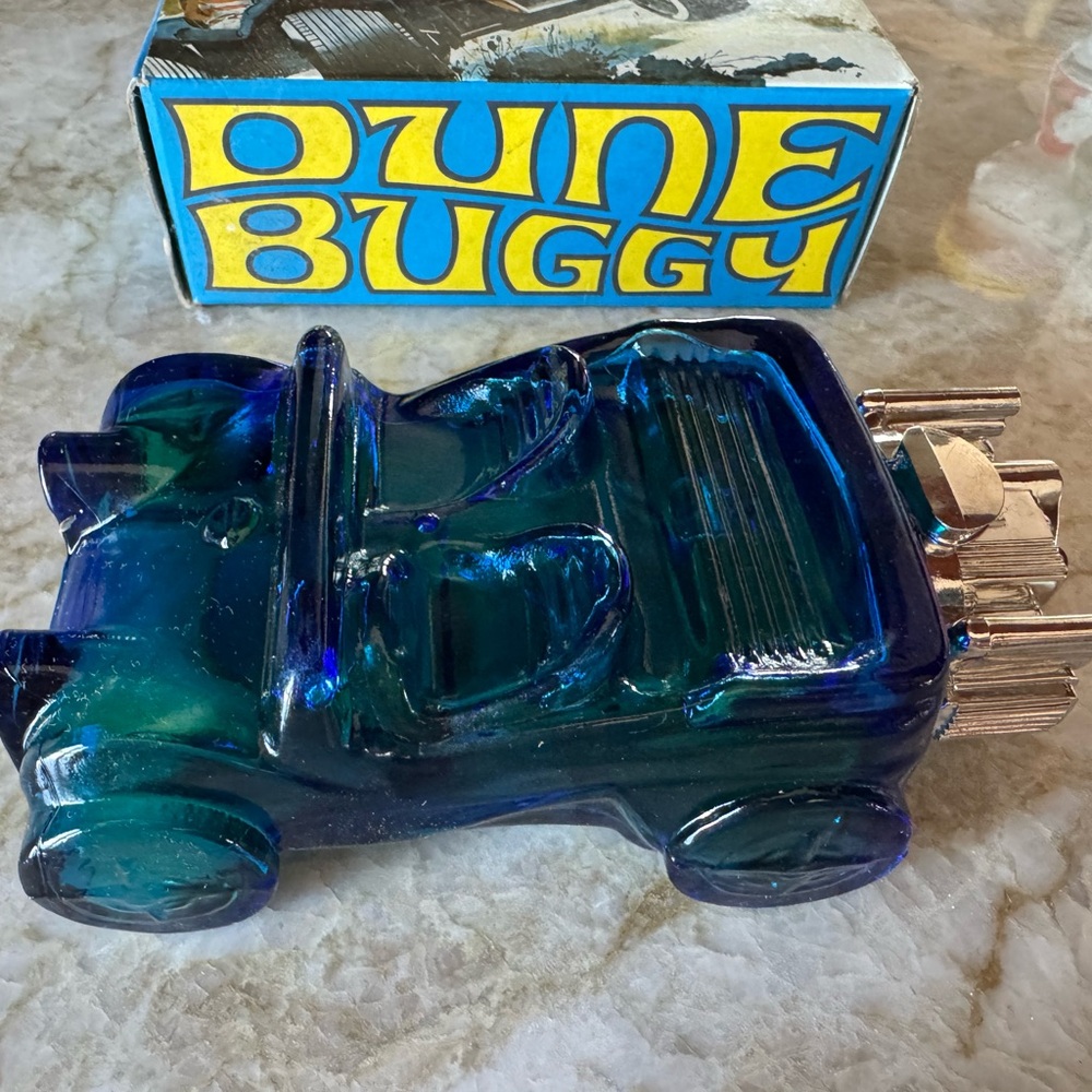Blue Glass Dune Buggy Figurine